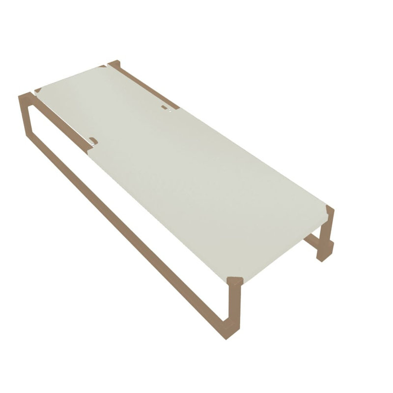 Milano Outdoor Metal Chaise Lounge, Sand, White