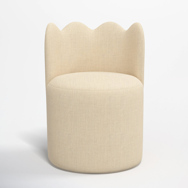 Wavy Back Dining Chair, Classic Linen Linen
