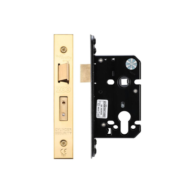 Euro Profile Sash Lock, Brass Finish/Anti Tarnish, 6.4cm H