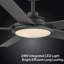 Ventilateur de plafond Arlette 60 po avec lumière et télécommande, ventilateur de plafond intérieur avec ensemble d'éclairage, 6 vitesses, 5 pales, moteur CC réversible silencieux - noir mat-1936955649-1936955651