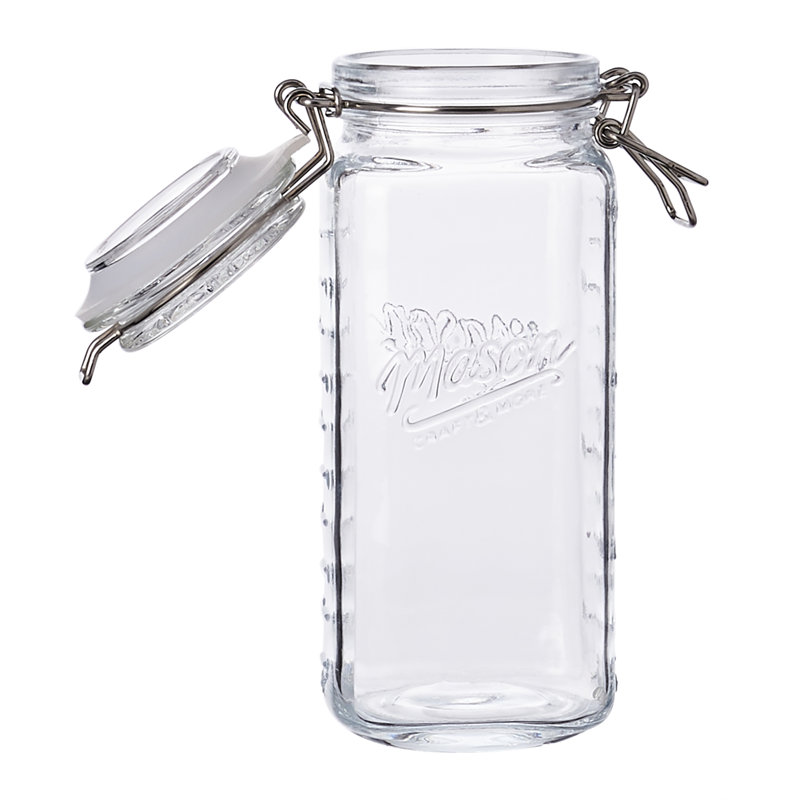 Clear Glass Mini Clamp Storage Jars Set of 4