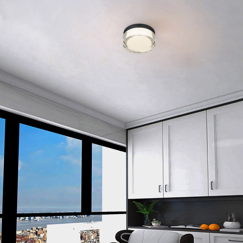     Sunspot LED Flush Mount for Indoor/Outdoor Use, 3-CCT Selectable, Dimmable, Ceiling or Wall Mount, Black