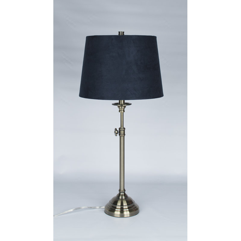 Lampe de table 30 ", Suède bleu marine, Laiton antique