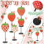 Ensemble de décoration de table en bois fraise 5 pièces