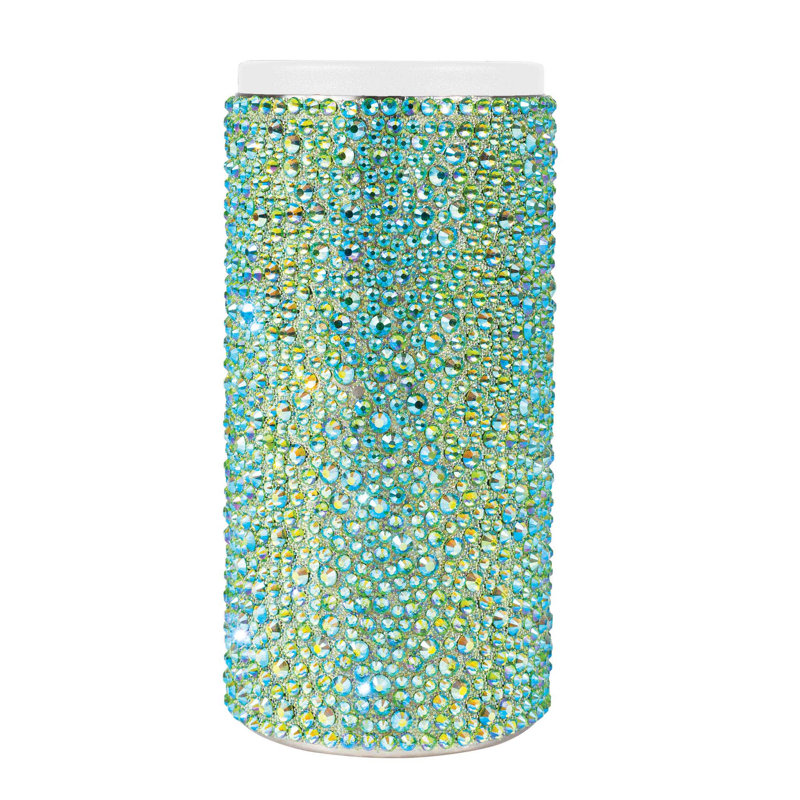 Grand isolateur en acier inoxydable Strass, Lime iridescente