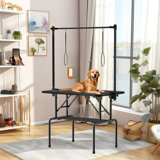 Dog Grooming Table,Foldable Pet Grooming Tables With Adjustable Arm,Clamps,Nooses, Mesh Tray