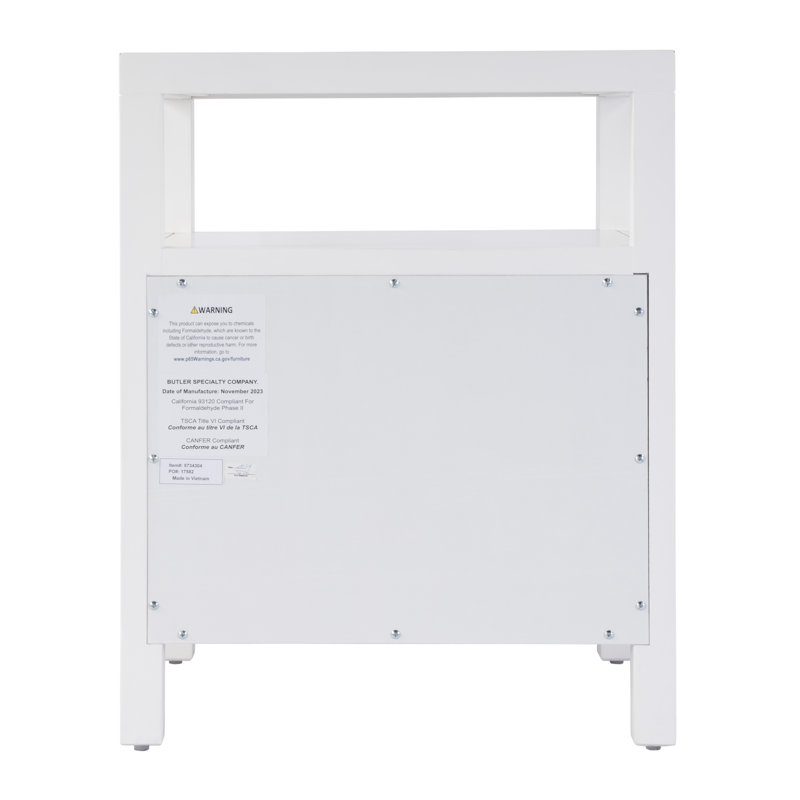 Nora 2-Drawer Nightstand, Smooth White