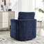 Fauteuil pivotant bleu à 360 degrés, siège en tissu chenille, siège respirant, conception respirante, base, installation simple, parfait pour l'ambiance de bureau, dimensions de 31,66 po, 59,54 po