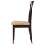 Ensemble de 2 chaises d'appoint en tissu brun avec structure en bois massif et siège de salle à manger à dossier en treillis contemporain