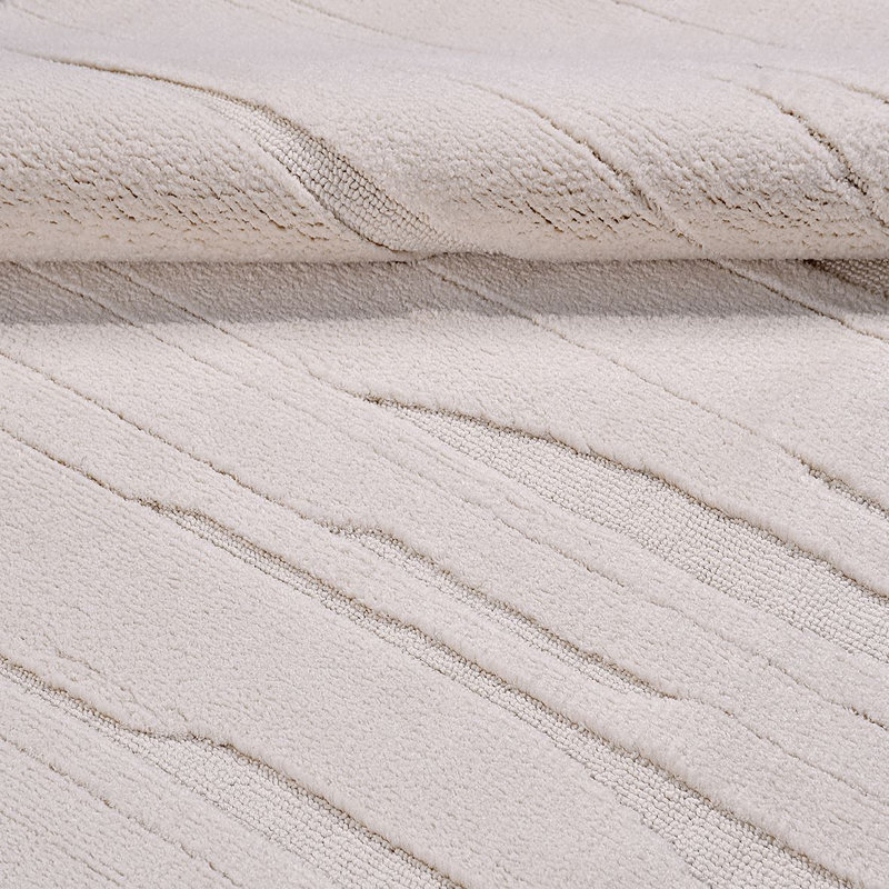 Tapis crème moderne antidérapant lavable à la machine, Rectangle de 2 pi 7 po x 5 pi
