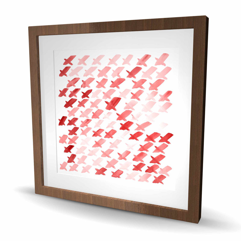 X Red Pattern - Framed Matted Print for Home Decor
