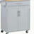 Kitchen Island Cart Rolling Trolley Cart with Drawer, Storage Cabinet & Towel Rack, Gray-245623305