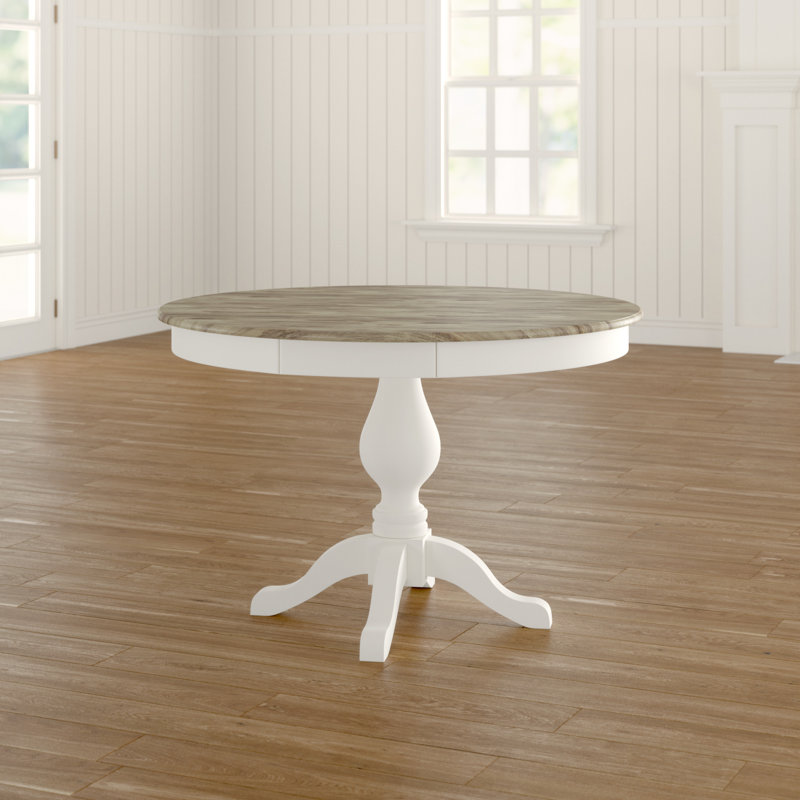 Bayou Round Solid Wood Top Dining Table, Pure White