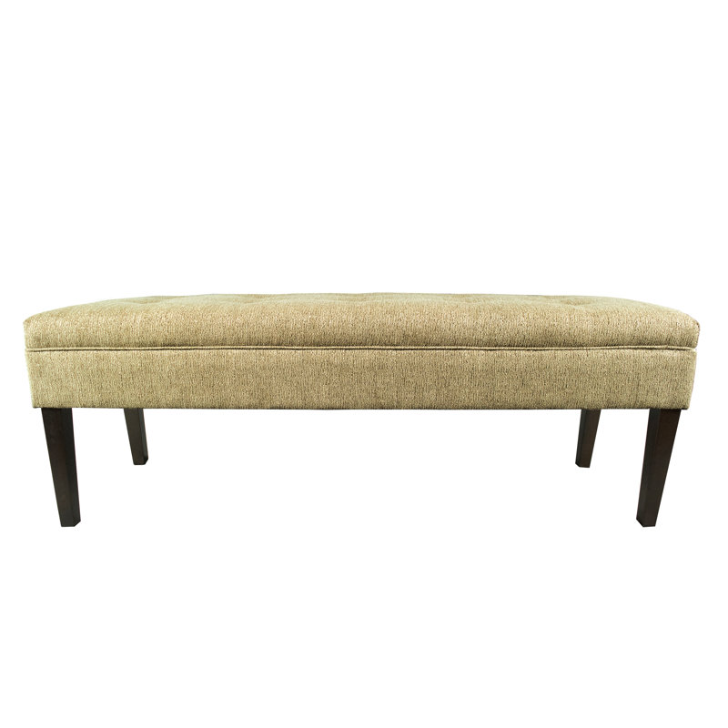 Amora Polyester Blend Upholstered Bench, Doe