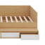 Lit plateforme double en bois avec tiroirs, tablettes et coiffeuse-835591868