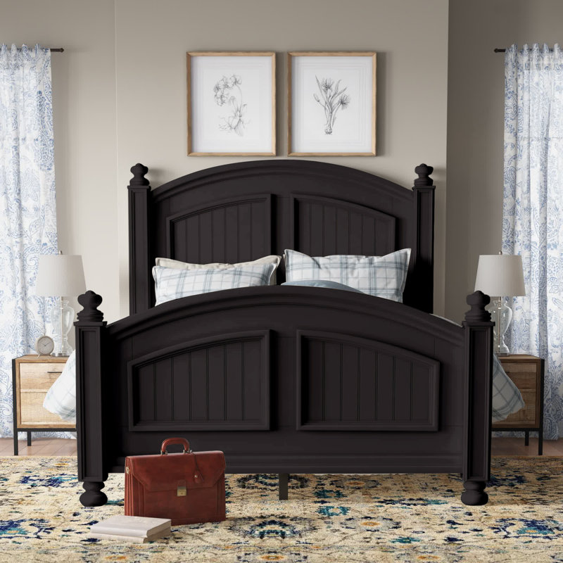 Patillo Solid Wood Standard Bed, Ebony, Queen