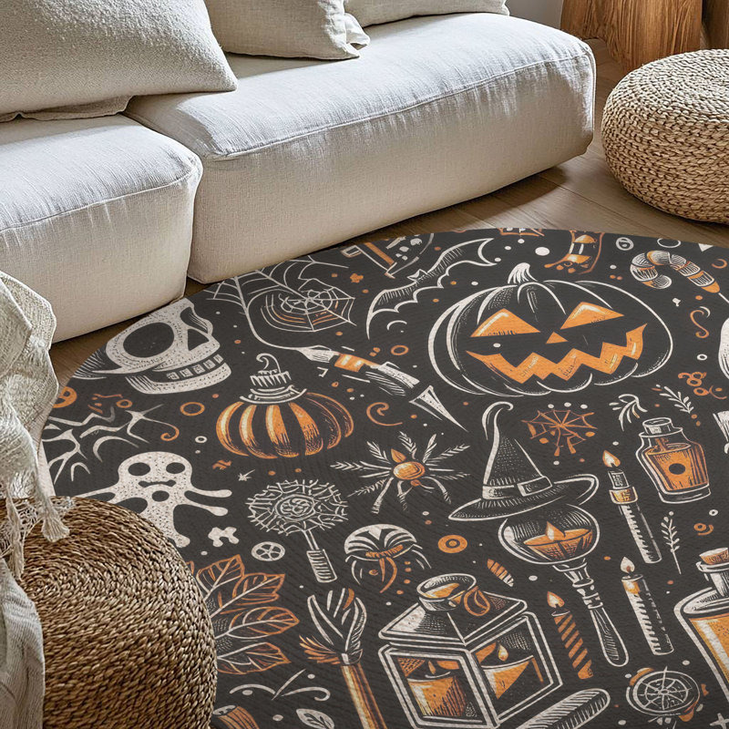 Tapis tressé Simple Spookfest, Rond 5 pi