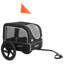 Remorque pliable noire pour chien de taille moyenne ou grande avec rideau imperméable-115604599