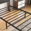 Lit plateforme simple en métal avec tête de rangement, station de charge et intelligent pour la chambre à coucher - sans sommier, lumières à cadre à assemblage rapide, bruit de station, grande capacité, assemblage simple