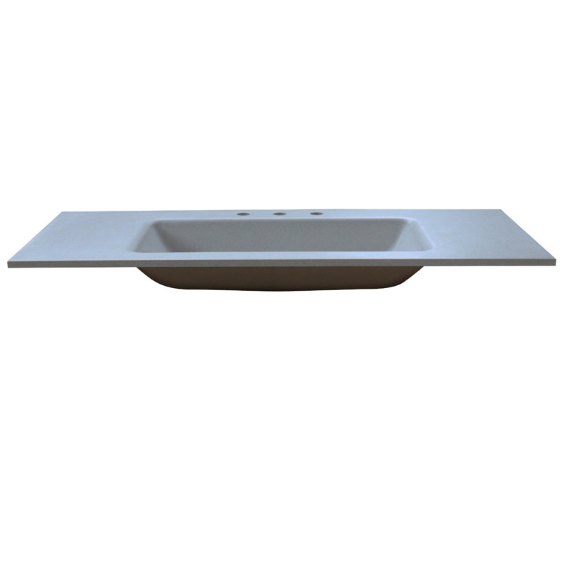 KonKrete 49'' Concrete Single Bathroom Vanity Top with Sink, Dark Gray