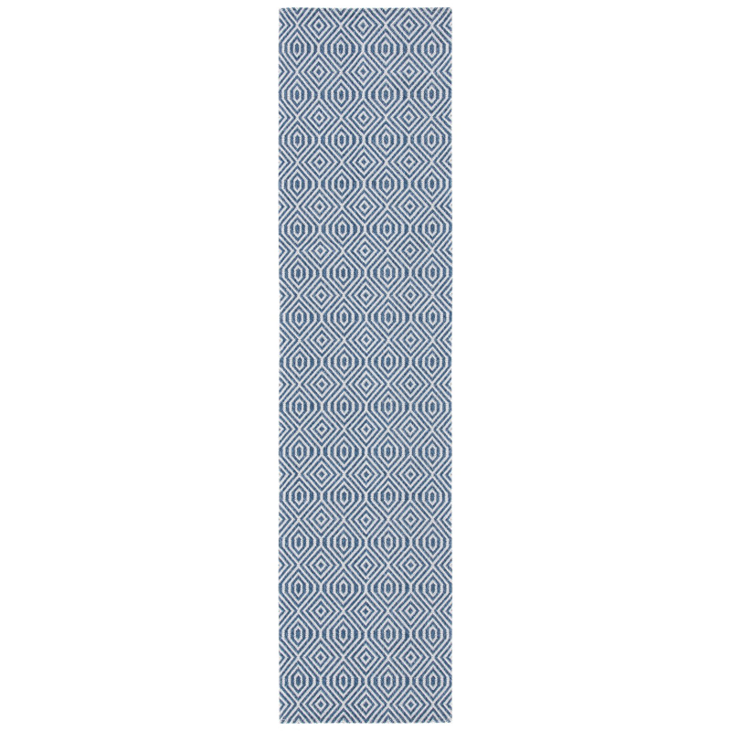 Martha Stewart Cotton Rug in Blue/Gray, Runner 2'3" x 8'