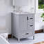 Meuble-lavabo simple autoportant 24 po avec plateau intégré en céramique blanche 24 po-198914447