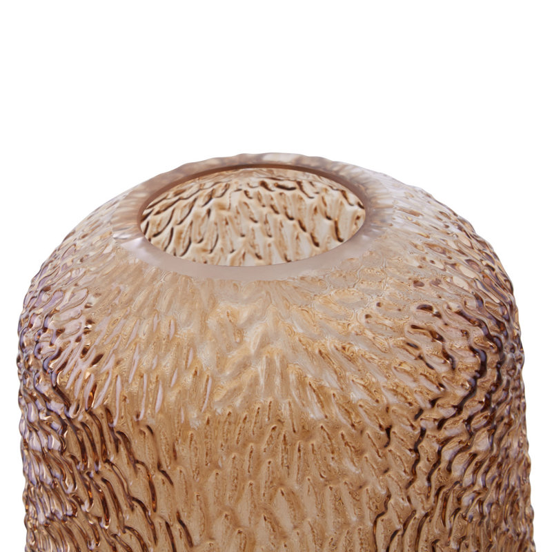 Savoie Glass Table Vase, Amber
