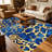 Leopard Print Blue Gold   area rugs for Living Room, Soft and Comfortable, Suitable for all seasons, easy to maintain, machine washable Indoor floor mat, Under Table Farmhouse suitable for Bedroom, Dining Room, Study,  Balcony, Home Decor Patio-24249413
