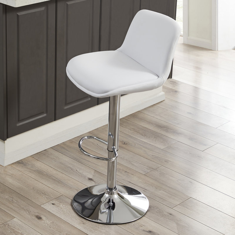 Tabouret pivotant à hauteur réglable Akinori, Blanc, 2