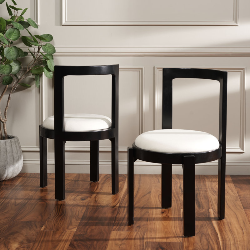 Ghiorghe 18.897637795275593'' H Upholstered Side Chair, Black