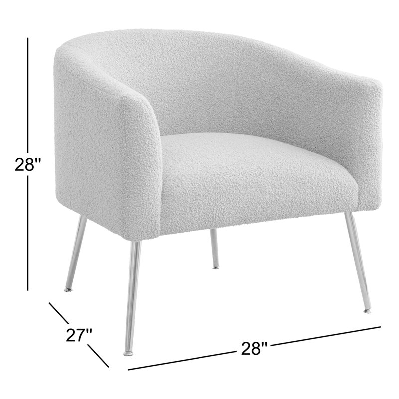 Chaise d'appoint en fourrure synthétique Caleigha, Similifourrure jaune