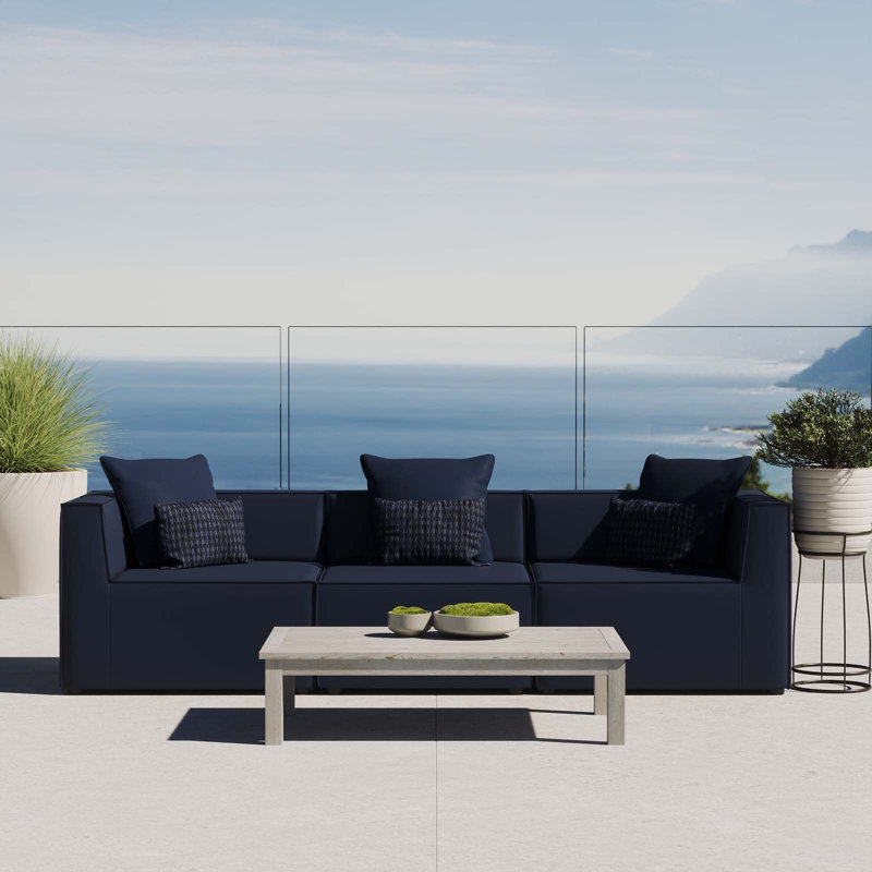 Canapé modulaire rembourré 3 pièces Saybrook, Marine