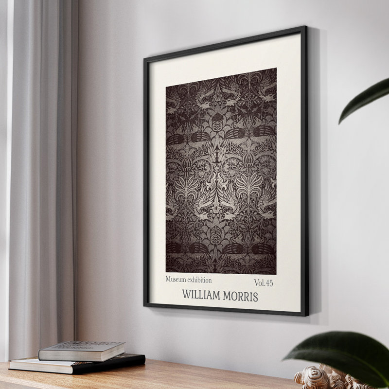 William Morris, reproduction encadrée LIX, Noir, H 14 po x l 11 po