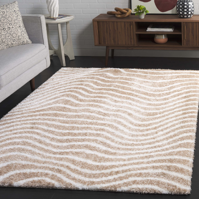 Kadeejah Tahoe Shag Performance Abstract Rug, Rectangle 5' x 7'