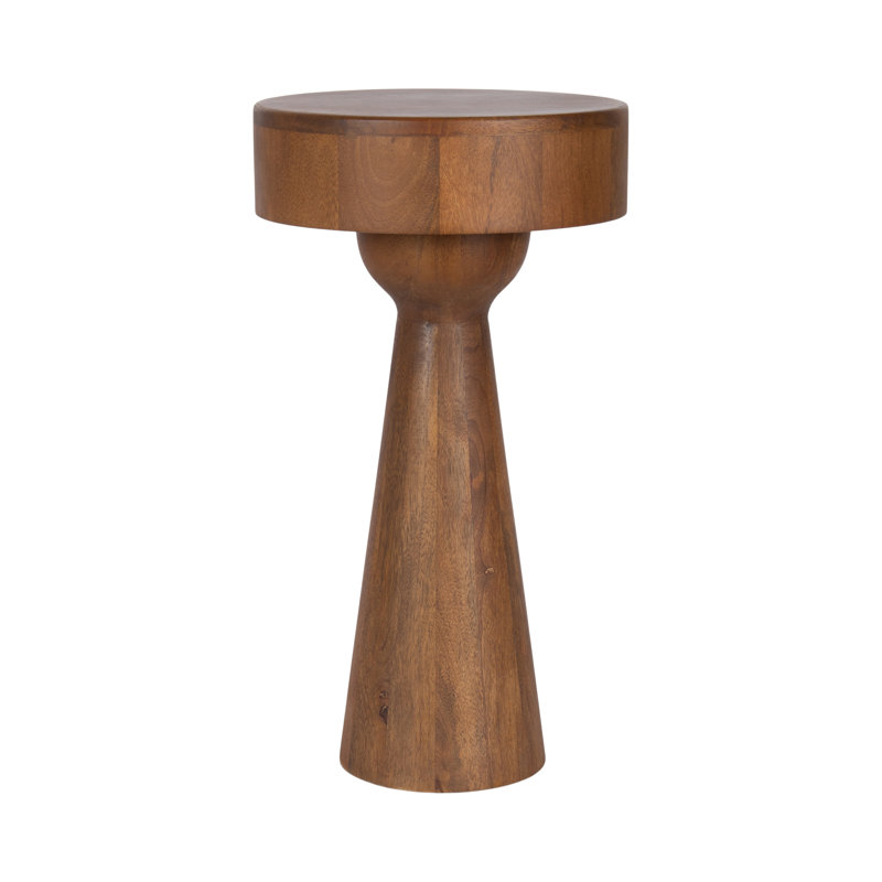 Solbrett Sculptural Mango Wood Side Table, Walnut