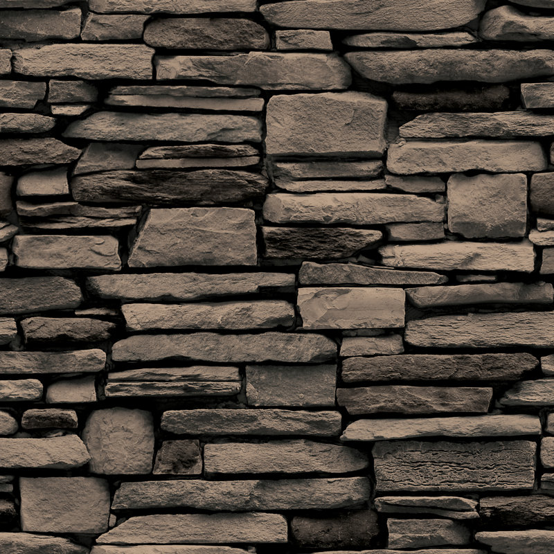 Stone Peel and Stick Wallpaper, Brown