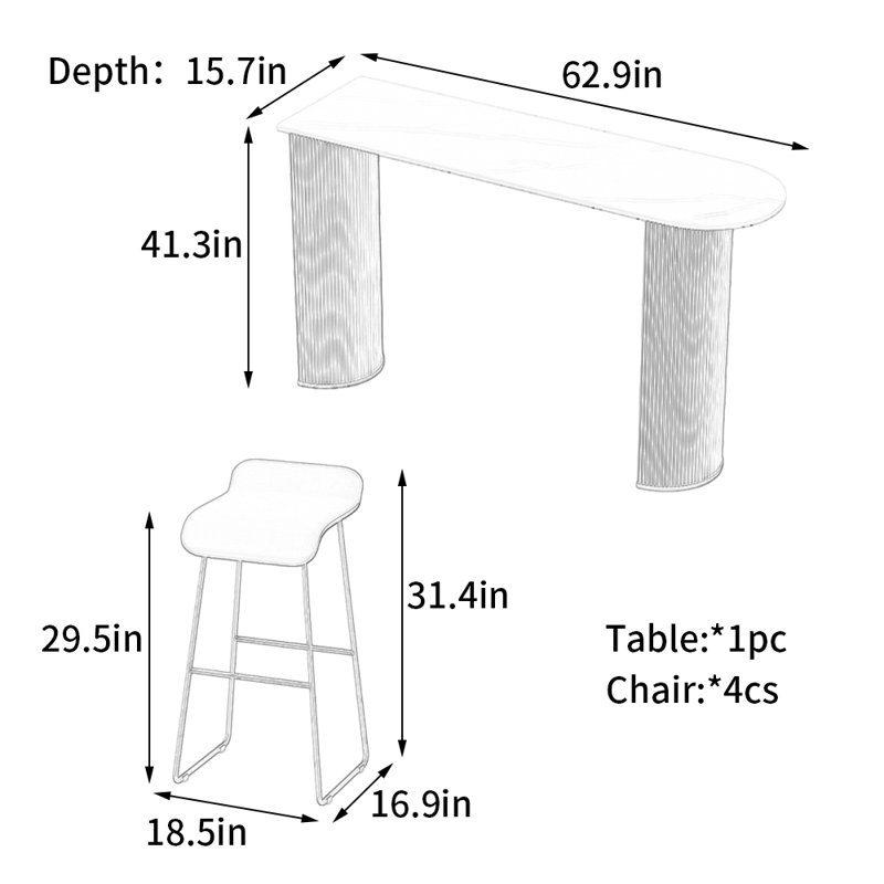 Geise, White, 41.3"H x 62.9"L x 15.7"W, Orange