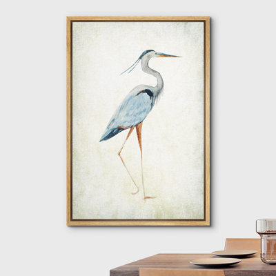 Heron sur toile tendue avec oiseaux sauvages
