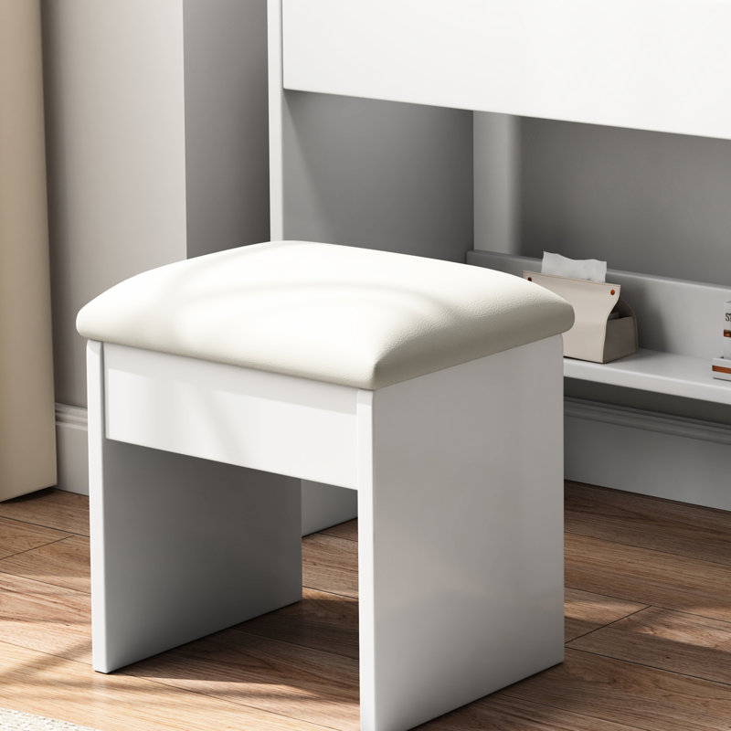 Chic Vanity Table With 3 Color Lights - Spacious Drawers, White, Fashion Desk Mirror And Lighting Selections Offered, Quality, , Large Mirror, Multiple Storage Choices