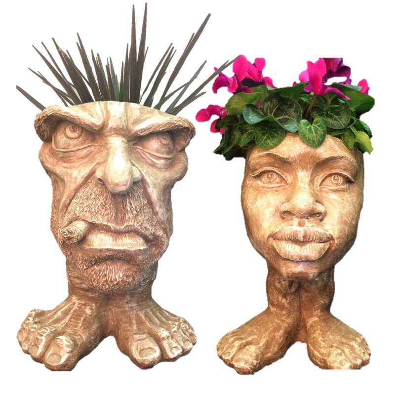 Statue de jardin 6 pièces Friki Tiki, Délavé à la pierre