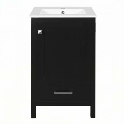 Meuble-lavabo de salle de bain avec lavabo en céramique