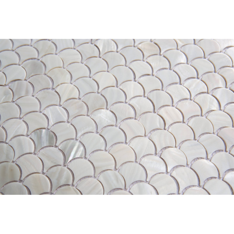 1" x 1" Seashell Fish Scale Mosaic Wall Tile