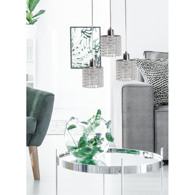 Pugh 3 - Light Silver Cylinder Pendant