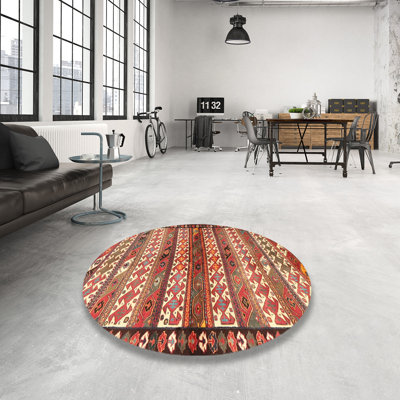 Tapis traditionnel rouge / noir / jaune clair