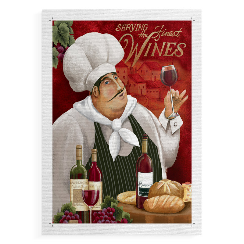 Finest Wine Chef - Impression sur toile seulement - NON CADRE, H 36 po x l 24 po