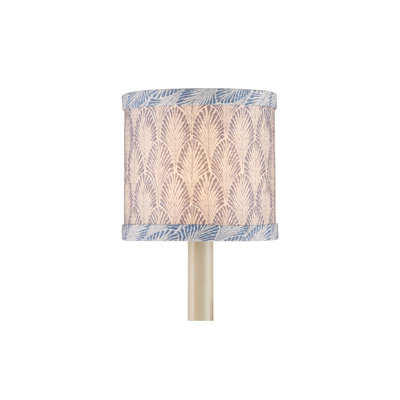 Plume - abat-jour tambour - bleu, ivoire
