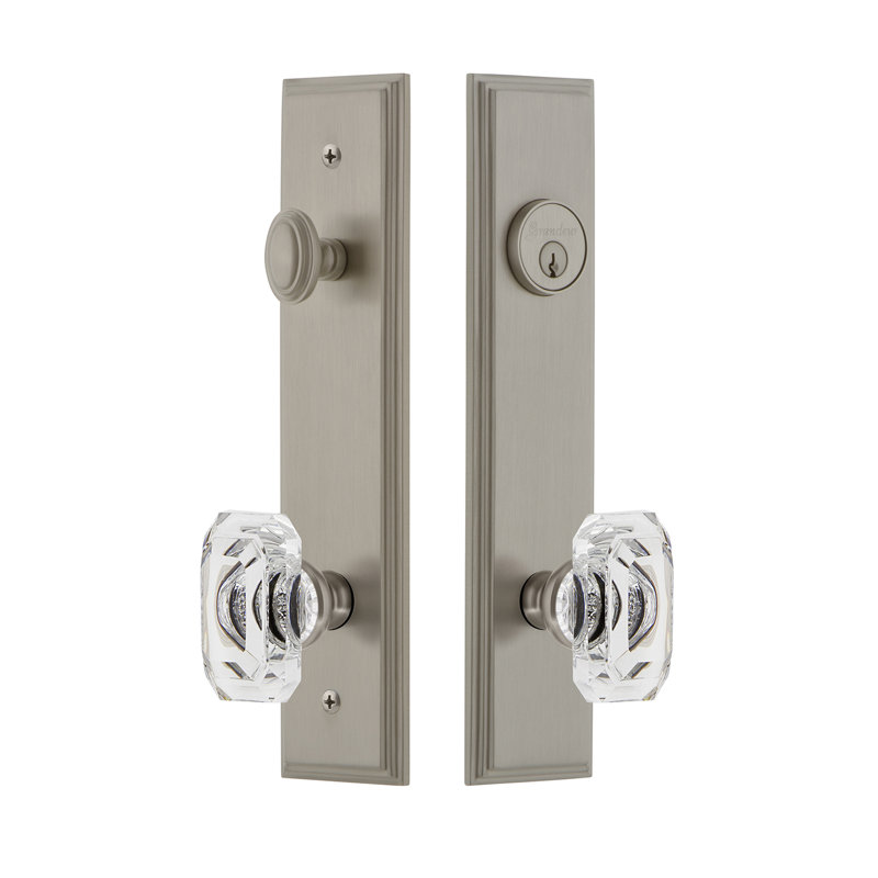 Ensemble d'entrée haut Carré, Nickel satiné, 2,375 po