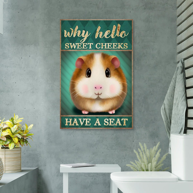 Cochon d'Inde ont un siège sur toile, impression, H 20 po x l 16 po x P 1,25 po