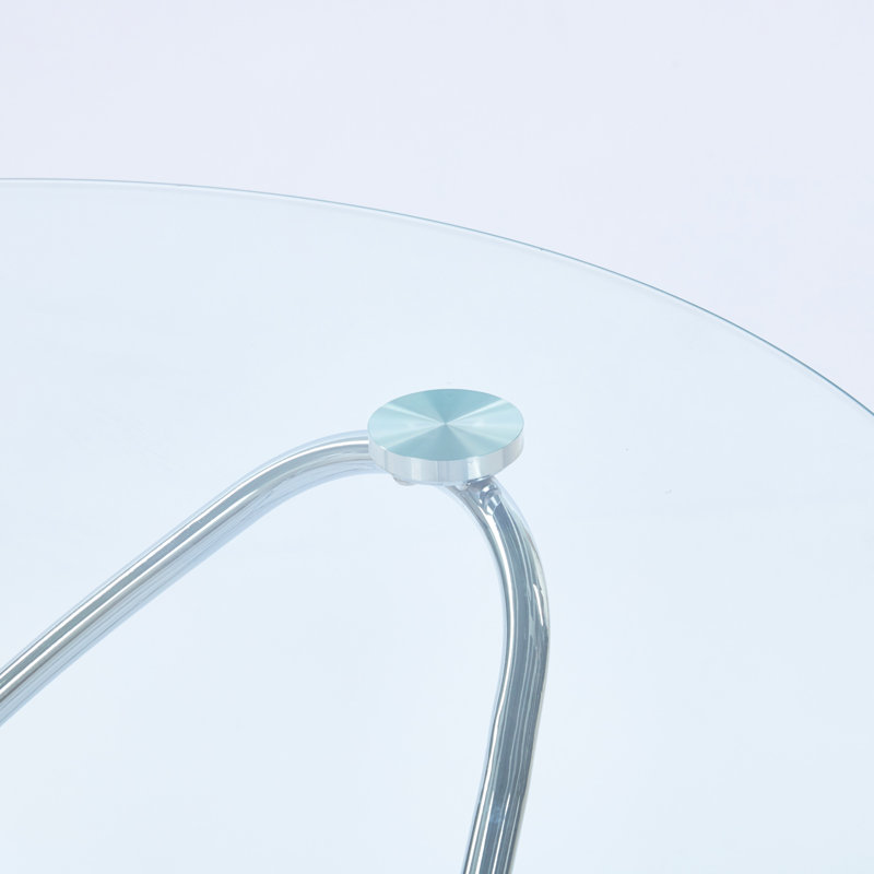 Table de cuisine de couleur moderne avec pieds en métal et plateau en verre, aspect naturel, réglable pour différentes utilisations, espace de 34,4 po de largeur, conception innovante, surface lisse, réglable