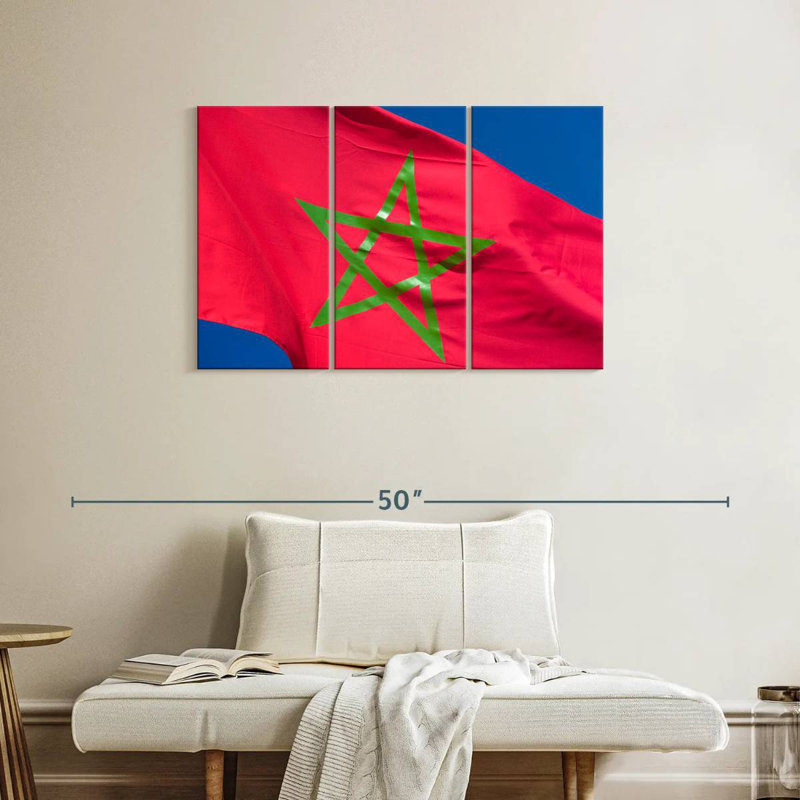Drapeau marocain, H 24 po x l 38 po